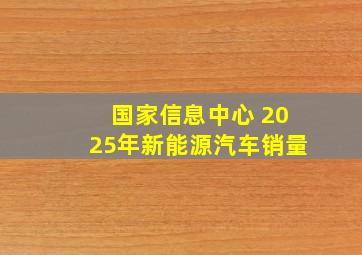 国家信息中心 2025年新能源汽车销量